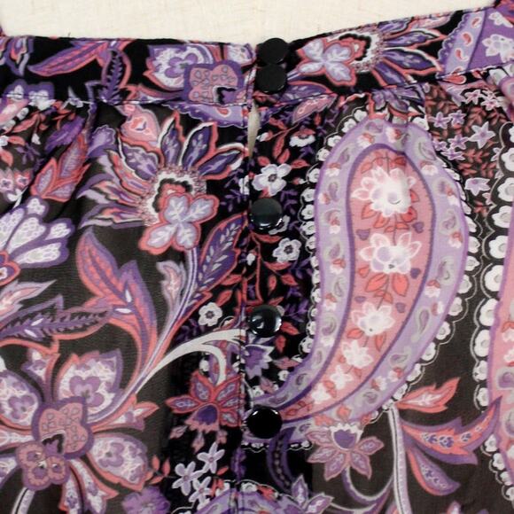 APT 9 Pink/Purple Paisley Sheer Blouse Size XL - Picture 3 of 9